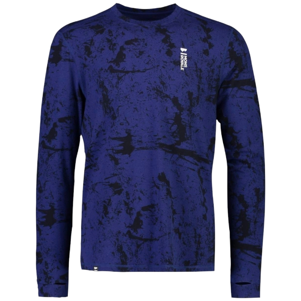Mons Royale abstract print Cascade Merino Flex 200 Long sleeves